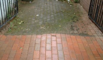 pressure washing stone path