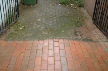 pressure washing stone path